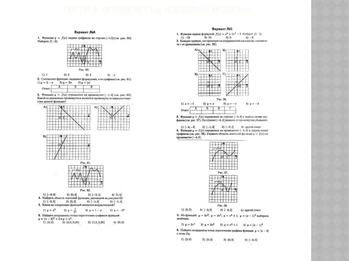 Тесты в формате ГИА (базовый уровень)