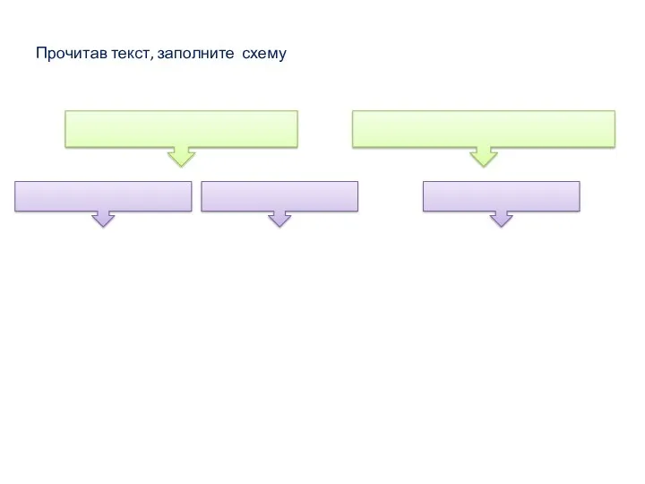 Прочитав текст, заполните схему