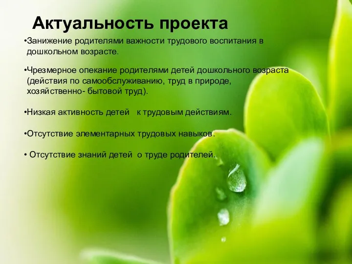 Занижение родителями важности трудового воспитания в дошкольном возрасте. Чрезмерное опекание