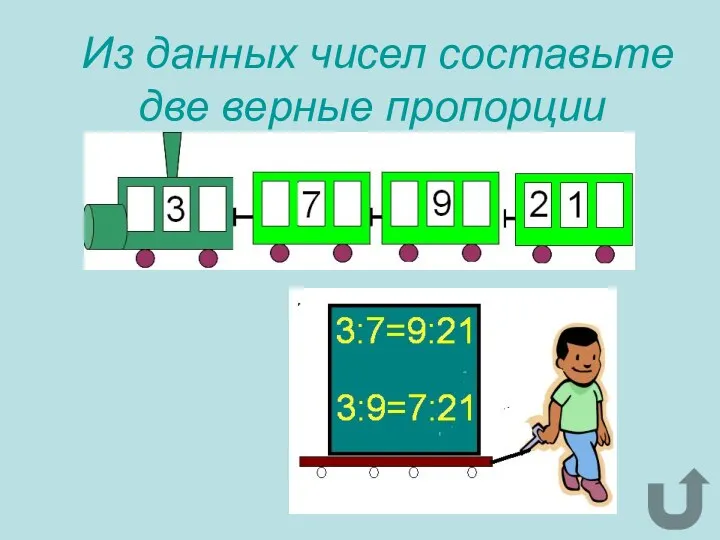 Из данных чисел составьте две верные пропорции