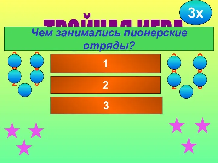 4 10 22 28 36 36 ТРОЙНАЯ ИГРА Чем занимались