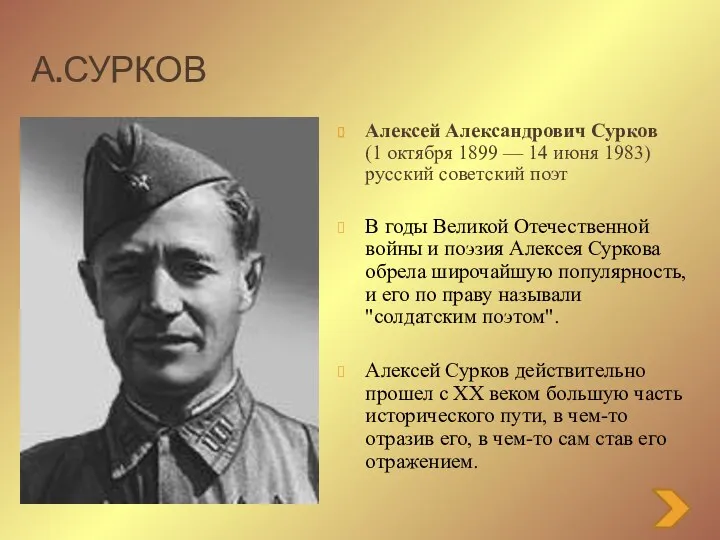 А.Сурков Алексей Александрович Сурков (1 октября 1899 — 14 июня