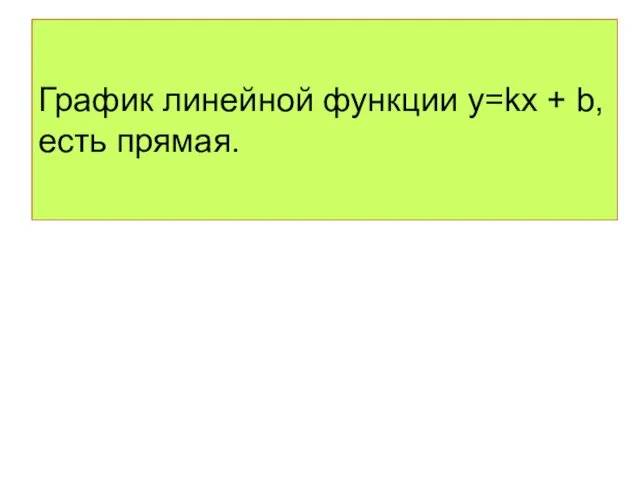 График линейной функции у=kх + b, есть прямая.