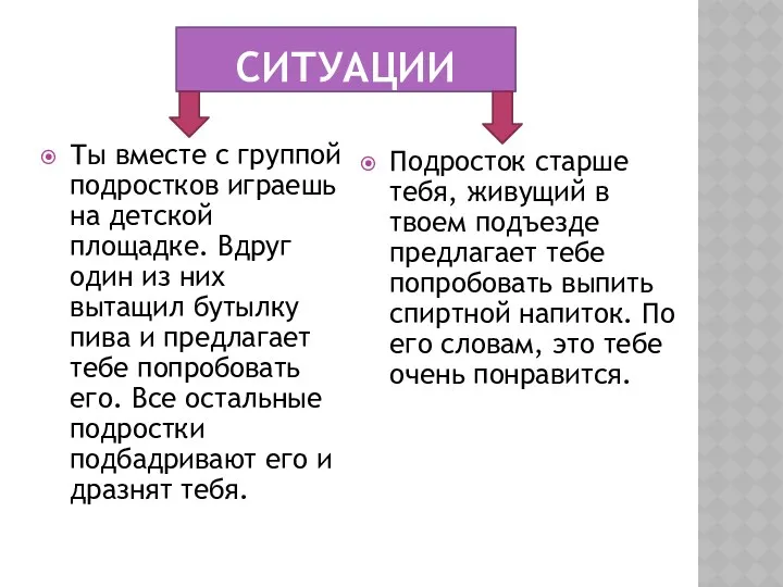 Ситуации Ты вместе с группой подростков играешь на детской площадке.