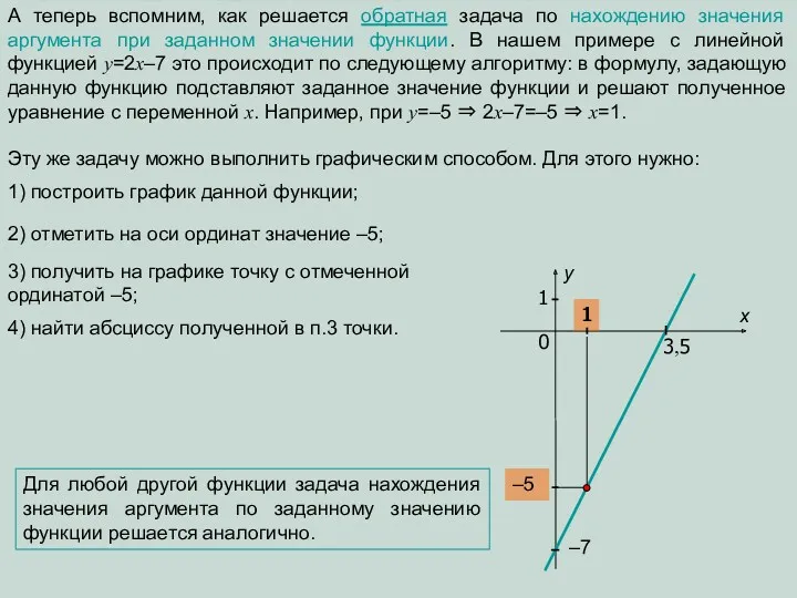 А теперь вспомним, как решается обратная задача по нахождению значения