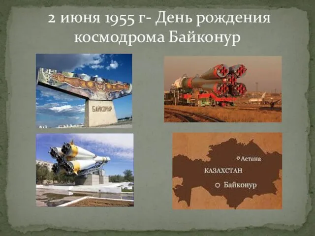 2 июня 1955 г- День рождения космодрома Байконур