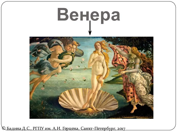 Венера © Бадина Д.С., РГПУ им. А.И. Герцена, Санкт-Петербург, 2017