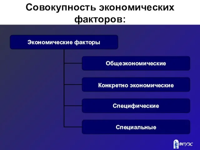 Совокупность экономических факторов: