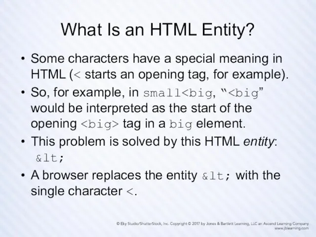 What Is an HTML Entity? Some characters have a special