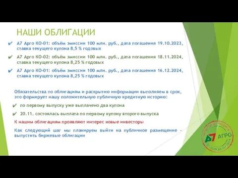 А7 Арго КО-01: объём эмиссии 100 млн. руб., дата погашения