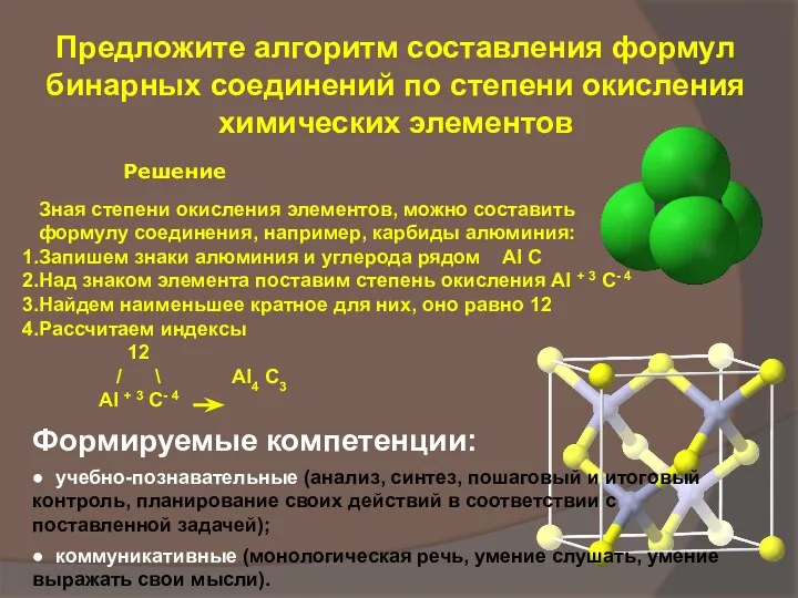 Предложите алгоритм составления формул бинарных соединений по степени окисления химических элементов Решение Зная