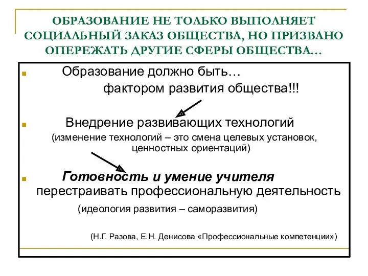 ОБРАЗОВАНИЕ НЕ ТОЛЬКО ВЫПОЛНЯЕТ СОЦИАЛЬНЫЙ ЗАКАЗ ОБЩЕСТВА, НО ПРИЗВАНО ОПЕРЕЖАТЬ