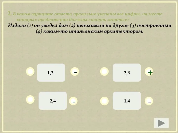 2. В каком варианте ответа правильно указаны все цифры, на