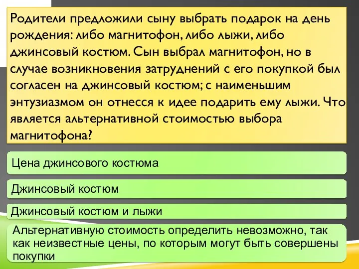 Родители предложили сыну выбрать подарок на день рождения: либо магнитофон,