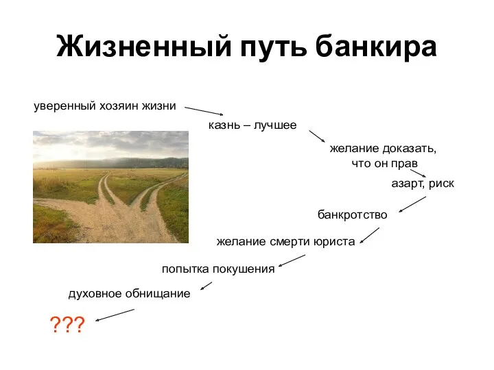 Жизненный путь банкира уверенный хозяин жизни казнь – лучшее желание доказать, что он