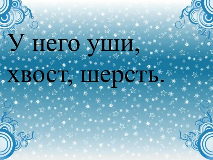 У него уши, хвост, шерсть.