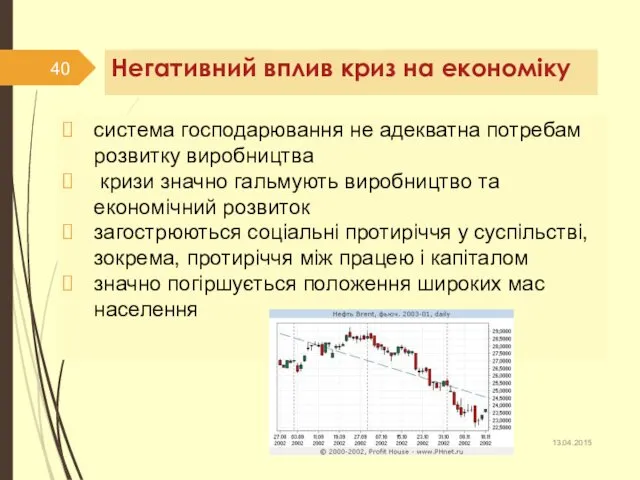 Негативний вплив криз на економіку система господарювання не адекватна потребам