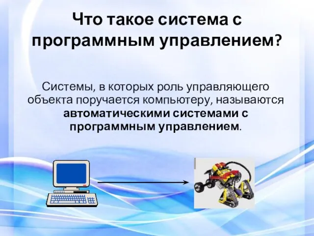 Что такое система с программным управлением? Системы, в которых роль управляющего объекта поручается