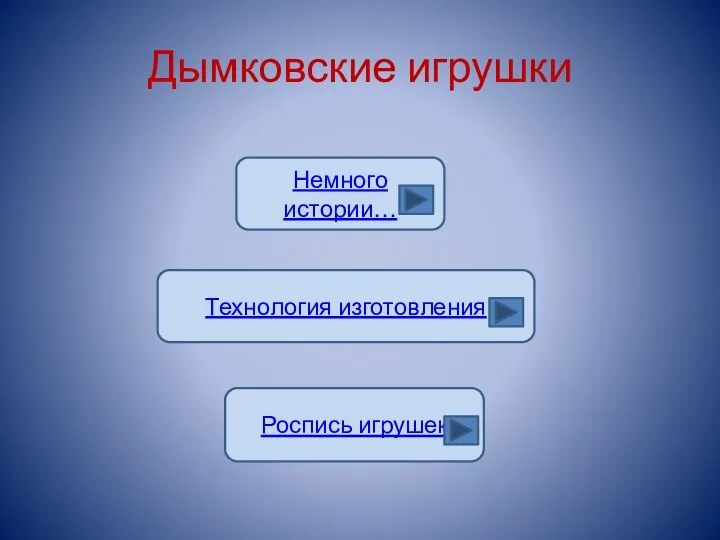 Дымковские игрушки Немного истории… Технология изготовления Роспись игрушек