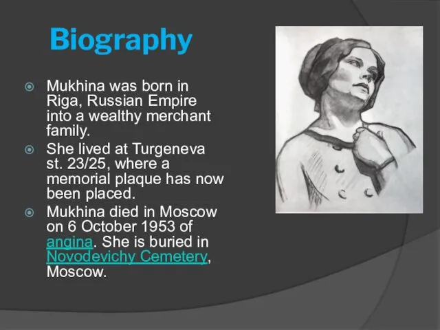 Biography Mukhina was born in Riga, Russian Empire into a