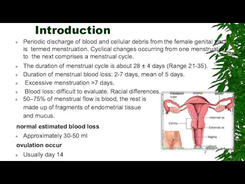 Introduction Periodic discharge of blood and cellular debris from the