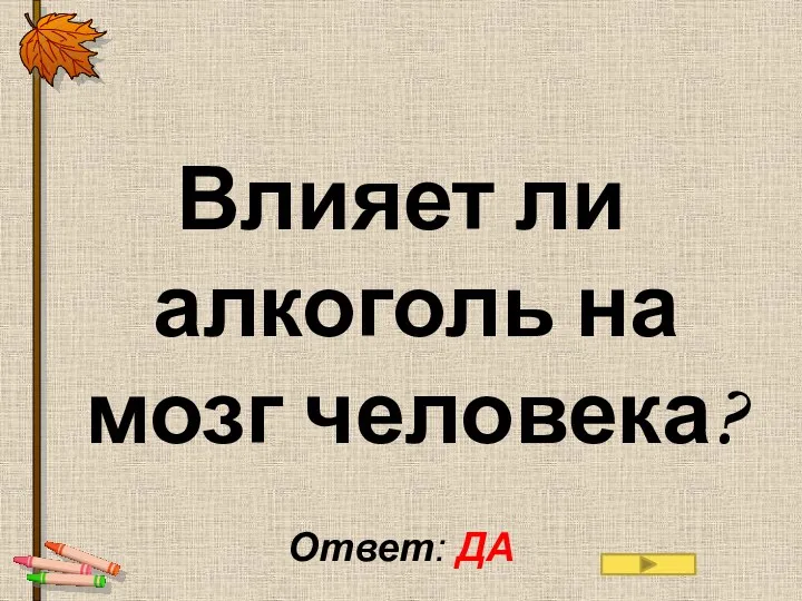 Влияет ли алкоголь на мозг человека? Ответ: ДА