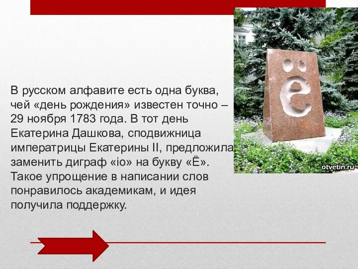 В русском алфавите есть одна буква, чей «день рождения» известен