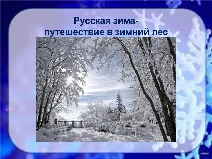 Русская зима- путешествие в зимний лес