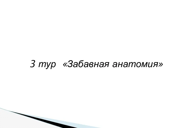 3 тур «Забавная анатомия»