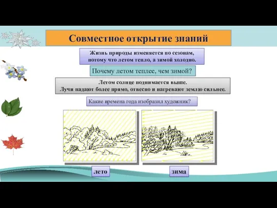 Почему летом теплее, чем зимой? Совместное открытие знаний Жизнь природы