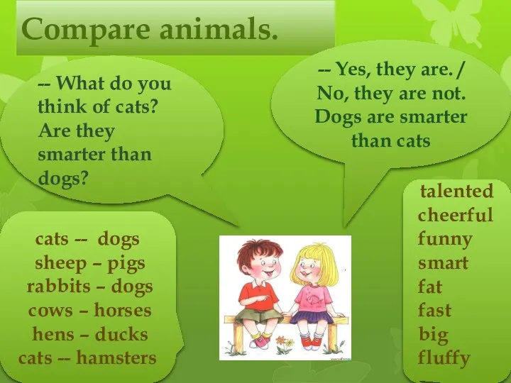 Compare animals. -- What do you think of cats? Are