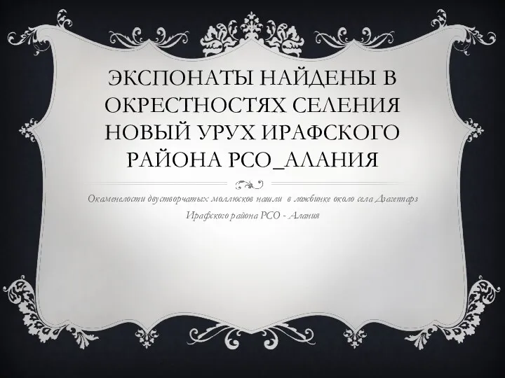 Экспонаты найдены в окрестностях селения Новый Урух Ирафского района РСО_Алания