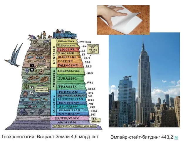 Эмпайр-стейт-билдинг 443,2 м Геохронология. Возраст Земли 4,6 млрд лет