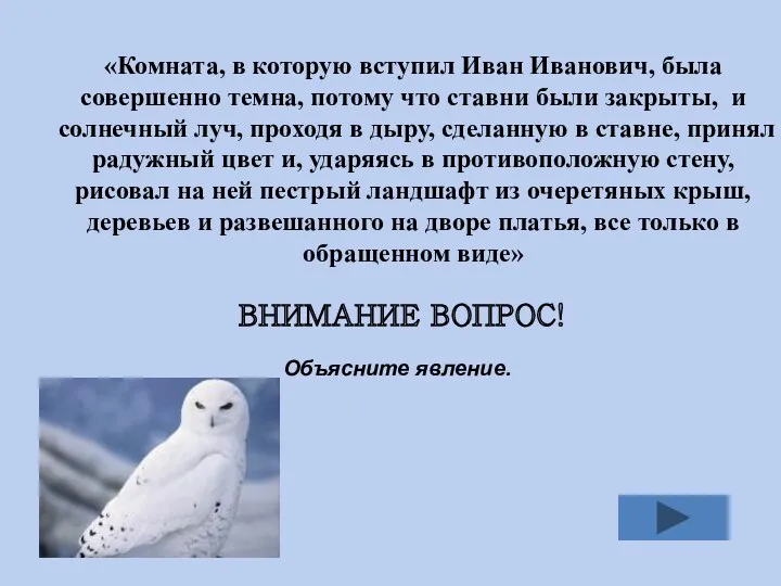 ВНИМАНИЕ ВОПРОС! «Комната, в которую вступил Иван Иванович, была совершенно