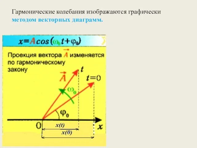 Гармонические колебания изображаются графически методом векторных диаграмм.