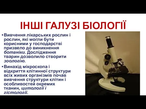 ІНШІ ГАЛУЗІ БІОЛОГІЇ Вивчення лікарських рослин і рослин, які могли бути корисними у