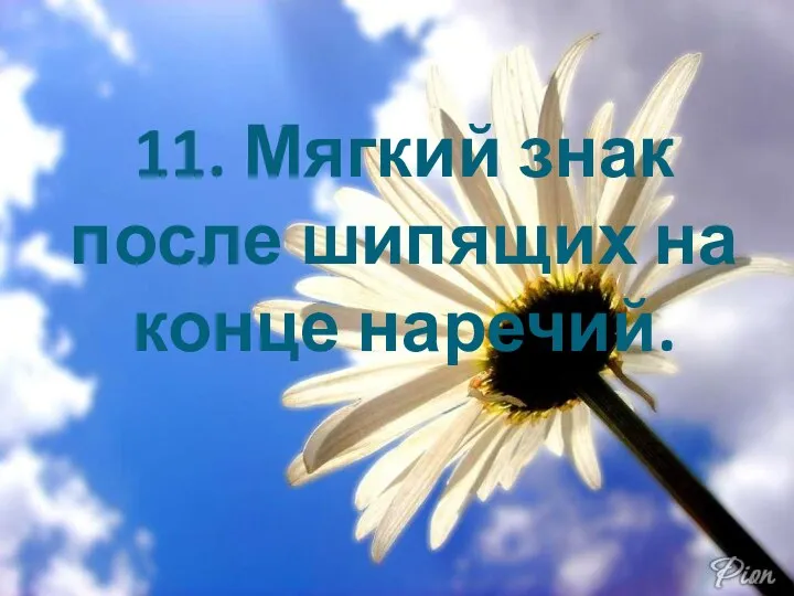 11. Мягкий знак после шипящих на конце наречий.