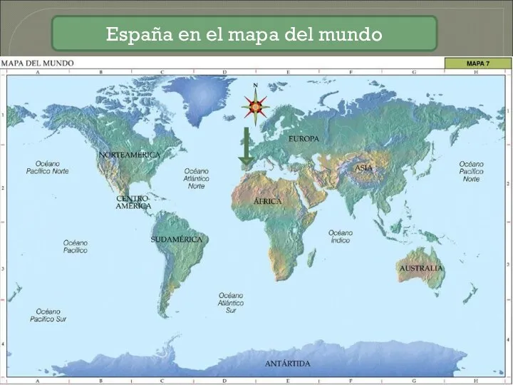 España en el mapa del mundo