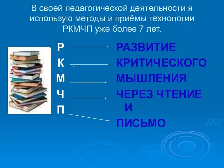 В своей педагогической деятельности я использую методы и приёмы технологии