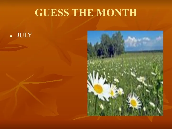 GUESS THE MONTH JULY