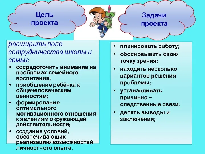 расширить поле сотрудничества школы и семьи: сосредоточить внимание на проблемах