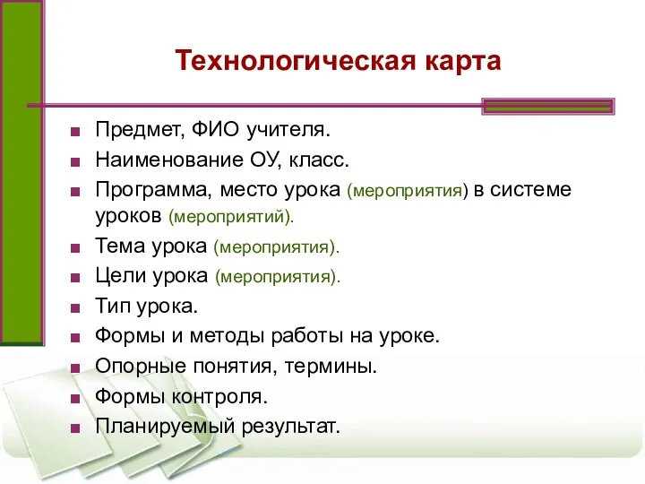 Технологическая карта Предмет, ФИО учителя. Наименование ОУ, класс. Программа, место