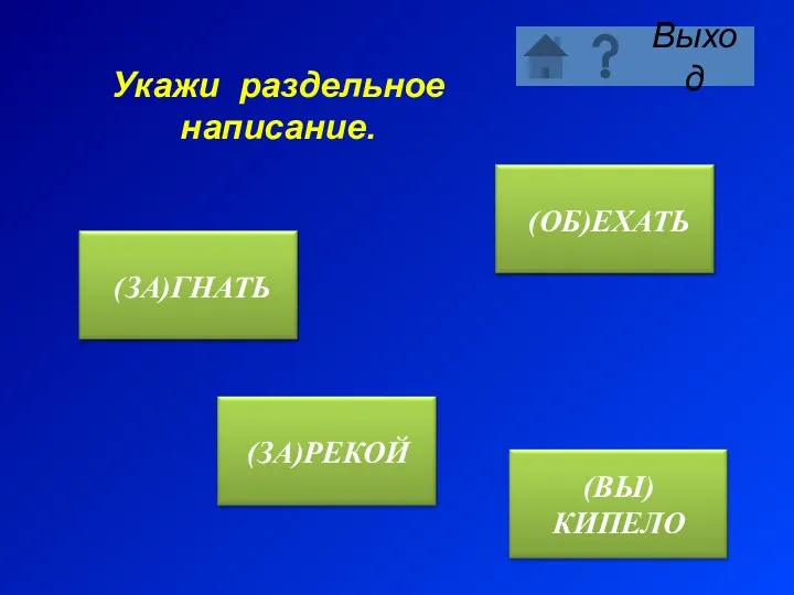 Укажи раздельное написание.