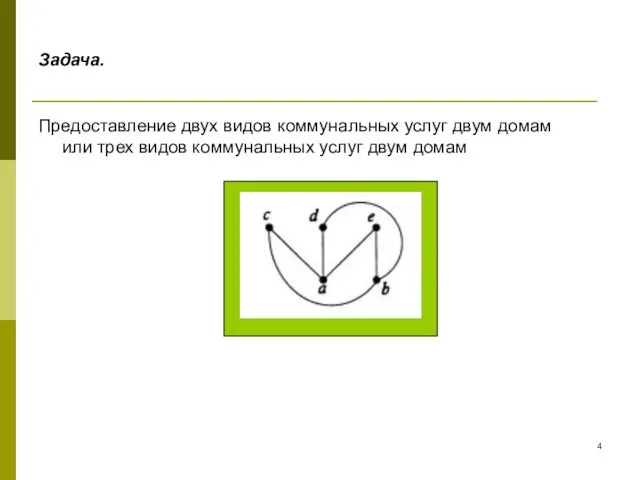 Задача. Предоставление двух видов коммунальных услуг двум домам или трех видов коммунальных услуг двум домам