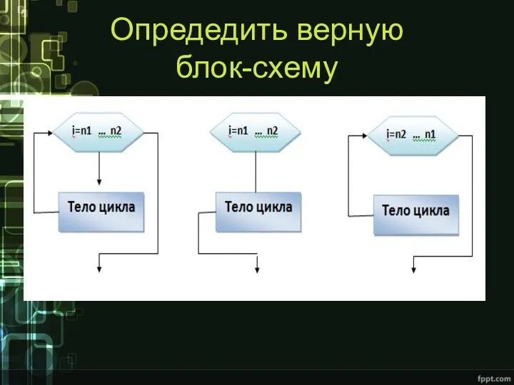 Опредедить верную блок-схему