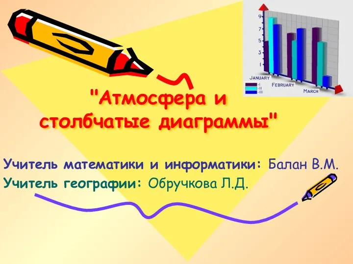 "Атмосфера и столбчатые диаграммы" Учитель математики и информатики: Балан В.М. Учитель географии: Обручкова Л.Д.