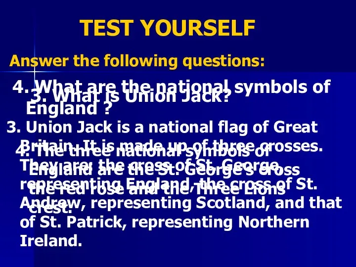 TEST YOURSELF Answer the following questions: 3. What is Union