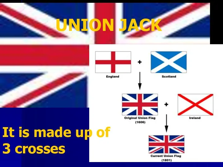 UNION JACK It is made up of 3 crosses