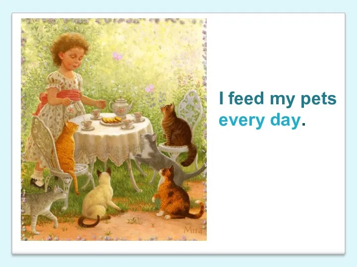 I feed my pets every day.