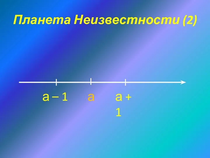 Планета Неизвестности (2) а + 1 а – 1 а